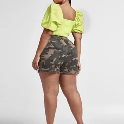 Fashion To Figure High Rise Camo Utility Shorts -Pleasures SHOP x 0539e3a4 ab0f 4d36 9123 03d2a899d297