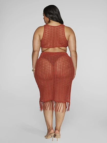 Fashion To Figure Yvonne O-Ring Crochet Cover-Up Dress 1 Fashion To Figure Yvonne O-Ring Crochet Cover-Up Dress