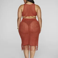 Fashion To Figure Yvonne O-Ring Crochet Cover-Up Dress