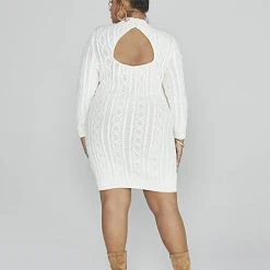 Fashion To Figure Kendra Cutout Cable Knit Sweater Dress -Pleasures SHOP x 05d5258c dfa8 4a8e a62d e5a0eb80407a