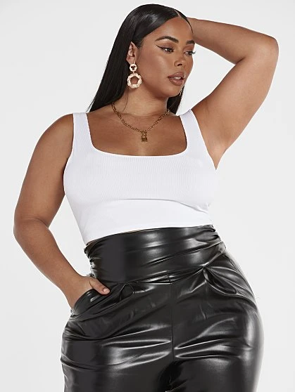 Fashion To Figure Denise Faux Leather Ankle Tie Pants 2 Fashion To Figure Denise Faux Leather Ankle Tie Pants - Image 2