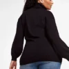 Fashion To Figure Kendra Turtleneck Sweater With Grommet Details