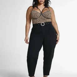 Fashion To Figure Latisha Leopard Print Strappy Bodysuit
