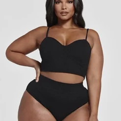 Fashion To Figure Natalie Ribbed Knit Crop Tank And Panty Set -Pleasures SHOP x 0785b647 7b69 470a b7b5 c1ab52455140