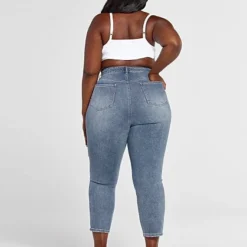 Fashion To Figure High Rise Destructed Ankle Length Jeans