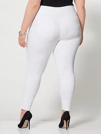 Fashion To Figure White High-Rise Jeggings - Tall Inseam 2 Fashion To Figure White High-Rise Jeggings - Tall Inseam - Image 2
