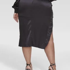 Fashion To Figure Rena Satin Wrap Midi Skirt -Pleasures SHOP x 07bfdc5e f750 427d afa2 a384bf371340