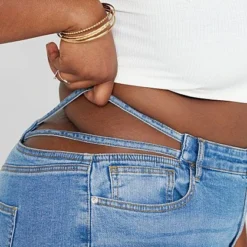 Fashion To Figure High Rise Split Waist Relaxed Fit Jeans - Tall Inseam -Pleasures SHOP x 087378ab 9183 4e25 9e85 3c83c4bc50cc