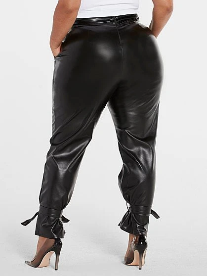 Fashion To Figure Denise Faux Leather Ankle Tie Pants 5 Fashion To Figure Denise Faux Leather Ankle Tie Pants - Image 5