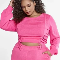 Fashion To Figure Bridget Drawstring Cropped Sweater -Pleasures SHOP x 09518ef9 d1a9 4ee9 a9c7 21d6545d31b5