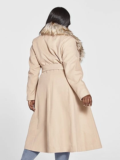 Fashion To Figure Jessenia Faux Fur Collar Long Coat 3 Fashion To Figure Jessenia Faux Fur Collar Long Coat - Image 3