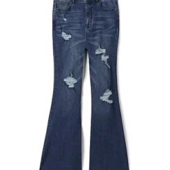 Fashion To Figure Ultra High Rise Destructed Flare Jeans