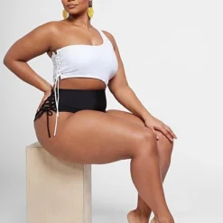 Fashion To Figure Amber One Shoulder Side Lace-up Monokini