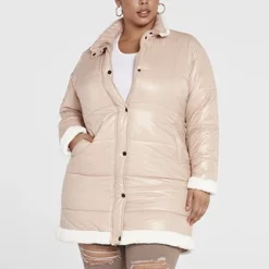 Fashion To Figure Charlotte Faux Fur Trim Puffer Coat