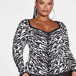 Fashion To Figure Jaleesa Zebra Print Pullover Sweater -Pleasures SHOP x 0a36345e cd2e 443a 91c3 4a5a8b6f54df