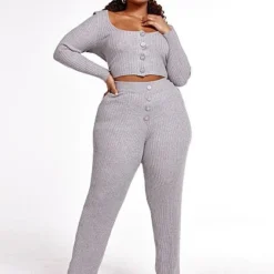 Fashion To Figure Layla Wide Leg Sweater Pants -Pleasures SHOP x 0ab804e7 f3a7 49d4 a1a1 d7fa09d7be87