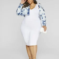 Fashion To Figure Arlene Acid Wash Cropped Denim Jacket