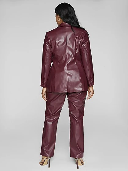 Fashion To Figure Davina Faux Leather Blazer 3 Fashion To Figure Davina Faux Leather Blazer - Image 3