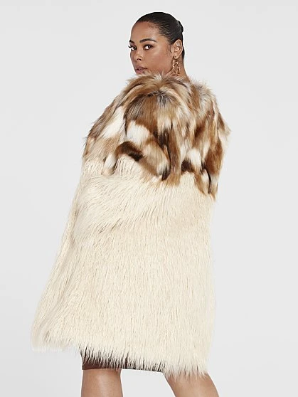 Fashion To Figure Lisa Mixed Faux Fur Coat 6 Fashion To Figure Lisa Mixed Faux Fur Coat - Image 6