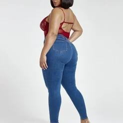 Fashion To Figure Medium Wash High Rise Super Skinny Jeans - Short Inseam