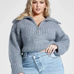 Fashion To Figure Coming Thru Half-Zip Pullover Sweater - Patrick Starrr X FTF -Pleasures SHOP x 0baba7d5 fdf4 4c16 a0ff 2aa22bc474d8