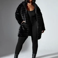Fashion To Figure Chandra Hooded Reversible Faux Fur Puffer Coat -Pleasures SHOP x 0bb5c2db a098 455d 91fa 809b2f7360f8