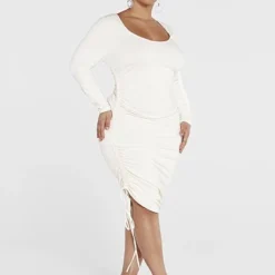 Fashion To Figure FTF Essentials - The Long Sleeve Ruched Dress