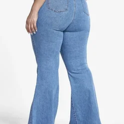 Fashion To Figure High Rise Flare Jeans With Front Slit - Short Inseam -Pleasures SHOP x 0cf3132e 3632 444e bb60 3e1798e8036d