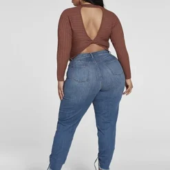 Fashion To Figure High Rise Front Drawstring Jogger Style Jeans -Pleasures SHOP x 0f7ddea8 c7eb 485d 9964 551e36e2067a