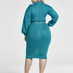 Fashion To Figure Claudette Ruched Sweater Skirt