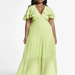 Fashion To Figure Piper Ruffle Sleeve Maxi Dress -Pleasures SHOP x 10f021a2 f005 48c4 8d5f 96b20b19ad49
