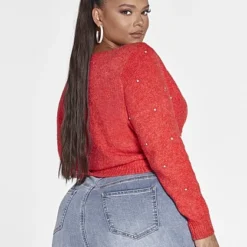 Fashion To Figure Ramona Twist Front Rhinestone Sweater 7 Fashion To Figure Ramona Twist Front Rhinestone Sweater -Pleasures SHOP x 112e01b3 df24 43f9 b381 84545e1781e6