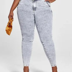 Fashion To Figure Ultra High Rise Jeans With Waist Button Detail -Pleasures SHOP x 11dc66e5 ba58 4548 b1c5 a7f790032aef