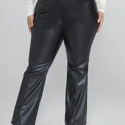 Fashion To Figure Bella Faux Leather Flare Leg Pants