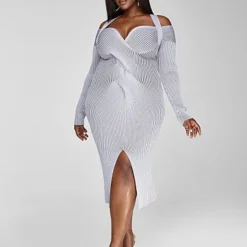 Fashion To Figure Cherese Ribbed Knit Midi Dress -Pleasures SHOP x 125a8cef 39a1 4f80 8fec af7c2092bd20