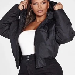 Fashion To Figure Farrah Short Hooded Puffer Coat -Pleasures SHOP x 12b0425a 29bd 42f8 a655 7a6dd1de6543