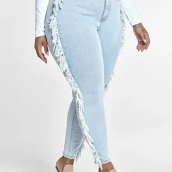 Fashion To Figure High Rise Ankle Length Skinny Jeans With Side Fringe 7 Fashion To Figure High Rise Ankle Length Skinny Jeans With Side Fringe -Pleasures SHOP x 1310ff1d b504 4228 981a a9496d6d427c