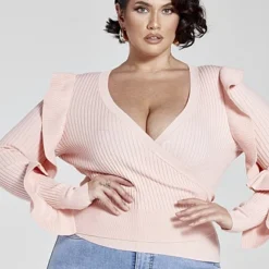 Fashion To Figure Dahlia Ruffle Detail Wrap Sweater 5 Fashion To Figure Dahlia Ruffle Detail Wrap Sweater -Pleasures SHOP x 131bb527 06df 4523 aa5b 598f1dc3be94