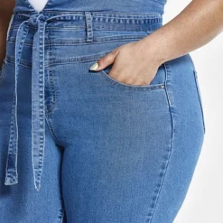 Fashion To Figure Ultra High Rise Tie Front Skinny Jeans - Short Inseam