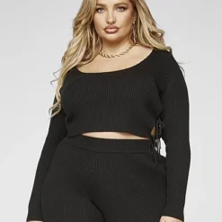 Fashion To Figure Whitney Side Tie Detail Sweater -Pleasures SHOP x 13410a3f 36b3 4740 b973 c58ed6449d71