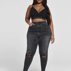 Fashion To Figure Ultra High Rise Black Wash Skinny Jeans - Short Inseam -Pleasures SHOP x 138a3f51 f1a1 4214 bded cacfaccde070