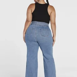 Fashion To Figure Ultra High Rise Tie Waist Flare Jeans -Pleasures SHOP x 140668e9 46a9 4d65 a386 e6396864cf54