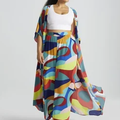 Fashion To Figure Maylea Abstract Print Wide Leg Pants -Pleasures SHOP x 144ebeb7 386f 4935 93d5 60b793066579