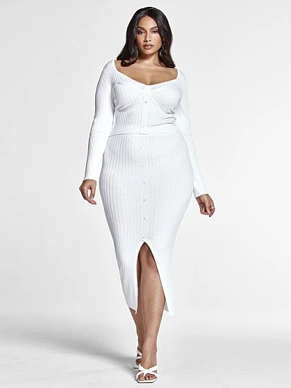 Fashion To Figure Melissa Ribbed Knit Midi Skirt 2 Fashion To Figure Melissa Ribbed Knit Midi Skirt - Image 2