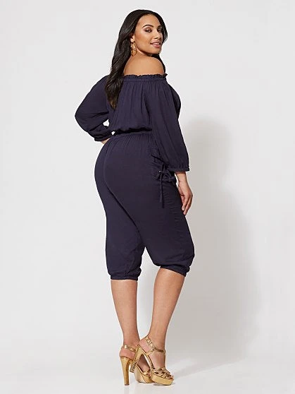 Fashion To Figure Jenny Off-Shoulder Utility Jumpsuit 4 Fashion To Figure Jenny Off-Shoulder Utility Jumpsuit - Image 4