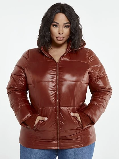 Fashion To Figure Shine On Puffer Coat 3 Fashion To Figure Shine On Puffer Coat - Image 3