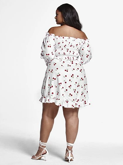 Fashion To Figure Tatiana Cherry Print Wrap Skirt 1 Fashion To Figure Tatiana Cherry Print Wrap Skirt