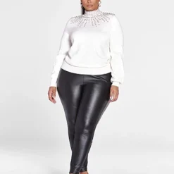 Fashion To Figure Georgia Sunburst Rhinestone Sweater