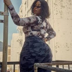 Fashion To Figure High Rise Camo Curvy Skinny Jeans