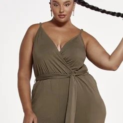 Fashion To Figure Ellie Tie Waist Jogger Style Jumpsuit